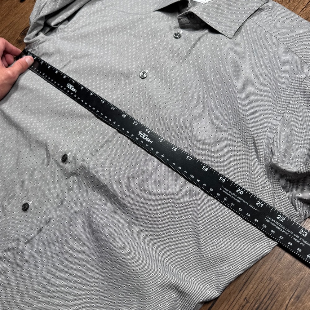 Eton Dress Shirt Mens 16 41 Gray Contemporary Fit Geometric Micro Print Poplin - Picture 4 of 9